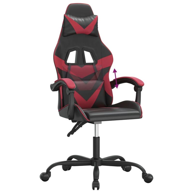 PC, gaming si accesorii - Gaming - Accesorii gaming - Scaune gaming - Scaun de jocuri, negru si rosu vin, piele ecologica - Infinity.ro