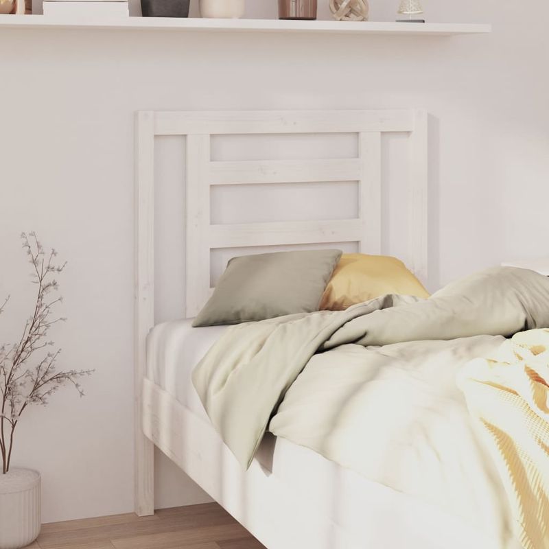 Casa si Gradina - Mobilier - Paturi si accesorii - Accesorii paturi - Tablie de pat tapitata Natural si Negru 135 cm Lemn de pin masiv - Infinity.ro