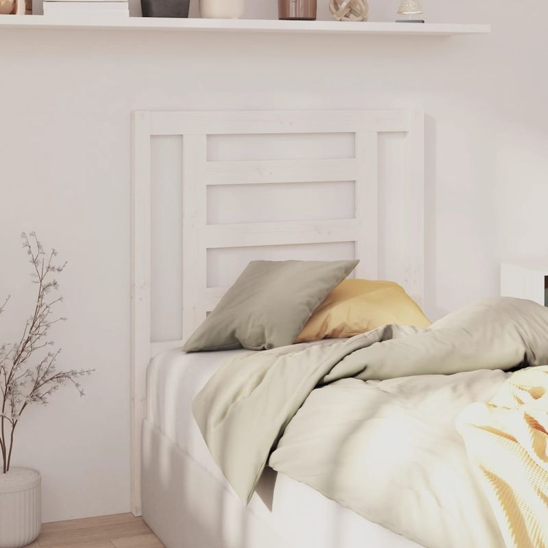 Casa si Gradina - Mobilier - Paturi si accesorii - Accesorii paturi - Tablie de pat tapitata Natural si Negru 135 cm Lemn de pin masiv - Infinity.ro