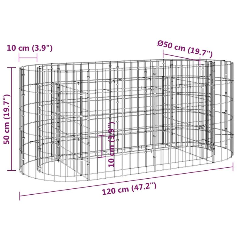 Casa si Gradina - Gradinarit si plante - Plante si ghivece - Ghivece si suporturi - Strat inaltat gabion, 120x50x50 cm, fier galvanizat - Infinity.ro