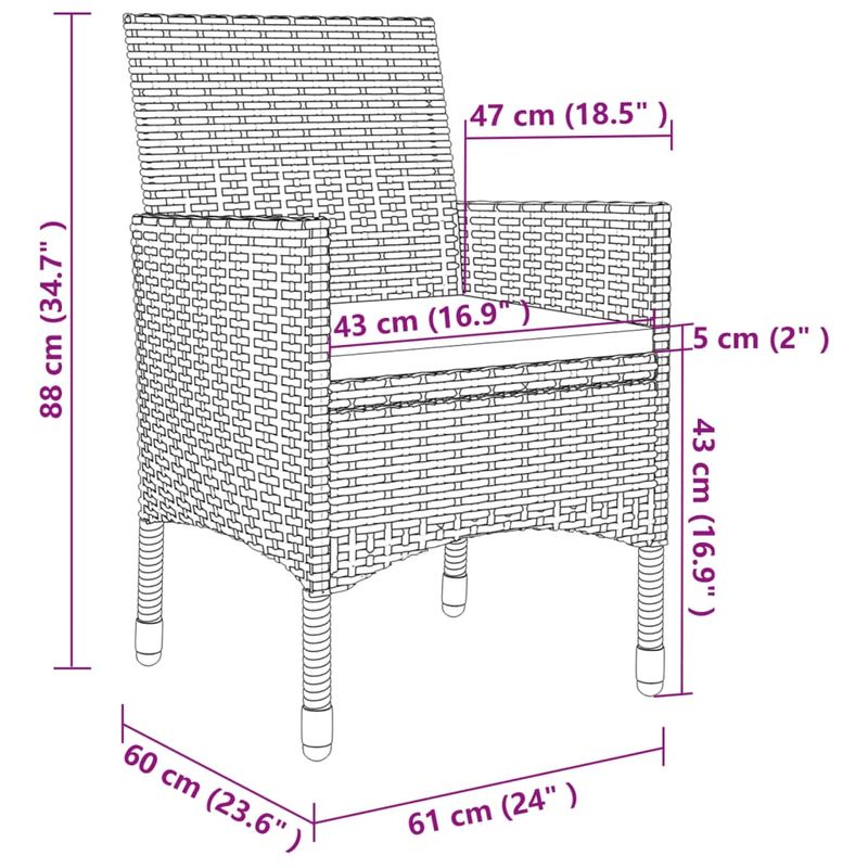 Casa si Gradina - Gradina si terasa - Mobilier exterior - Seturi mobila gradina - Set mobilier de gradina cu perne 5 piese poliratan & sticla - Infinity.ro