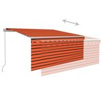 Casa si Gradina - Gradina si terasa - Umbrele si pavilioane - Umbrele - Copertina retractabila manual cu stor portocaliu&maro 3,5x2,5 m - Infinity.ro