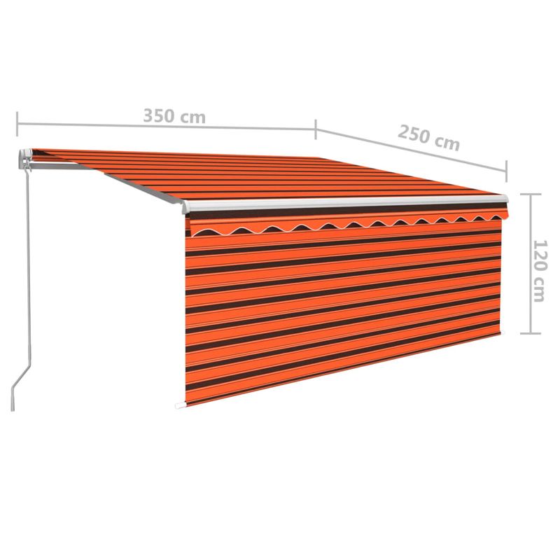 Casa si Gradina - Gradina si terasa - Umbrele si pavilioane - Umbrele - Copertina retractabila manual cu stor portocaliu&maro 3,5x2,5 m - Infinity.ro