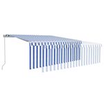 Casa si Gradina - Gradina si terasa - Umbrele si pavilioane - Umbrele - Copertina retractabila manual cu stor, albastru&alb, 4x3 m - Infinity.ro