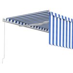 Casa si Gradina - Gradina si terasa - Umbrele si pavilioane - Umbrele - Copertina retractabila manual cu stor, albastru&alb, 4x3 m - Infinity.ro