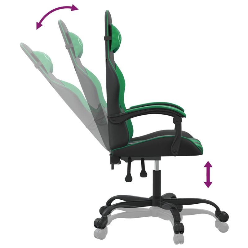 PC, gaming si accesorii - Gaming - Accesorii gaming - Scaune gaming - Scaun de jocuri, negru si verde, piele ecologica - Infinity.ro