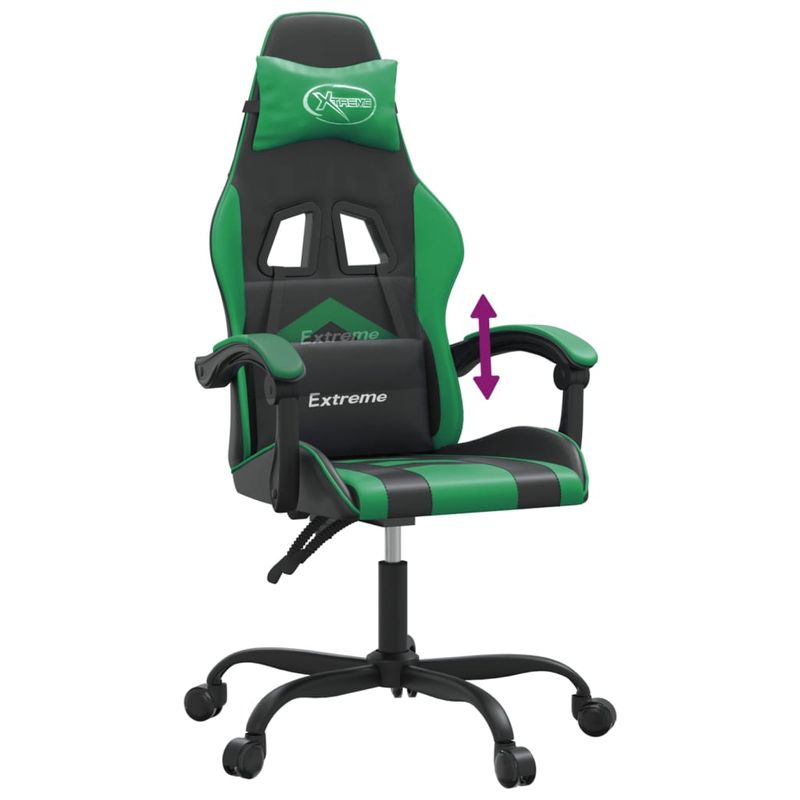 PC, gaming si accesorii - Gaming - Accesorii gaming - Scaune gaming - Scaun de jocuri, negru si verde, piele ecologica - Infinity.ro