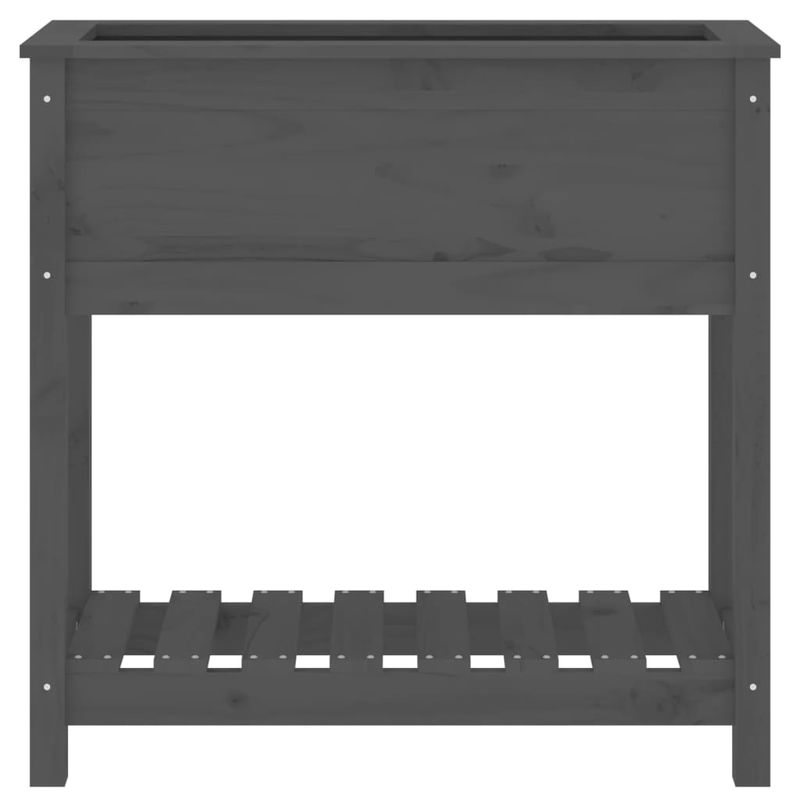 Casa si Gradina - Gradinarit si plante - Plante si ghivece - Ghivece si suporturi - Jardiniera cu raft, gri, 82,5x34,5x81 cm, lemn masiv de pin - Infinity.ro