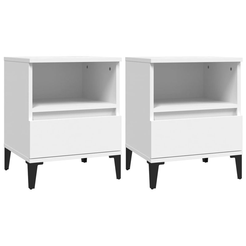 Casa si Gradina - Mobilier - Comode si corpuri - Noptiere - Noptiere, 2 buc., alb, 40x35x50 cm - Infinity.ro