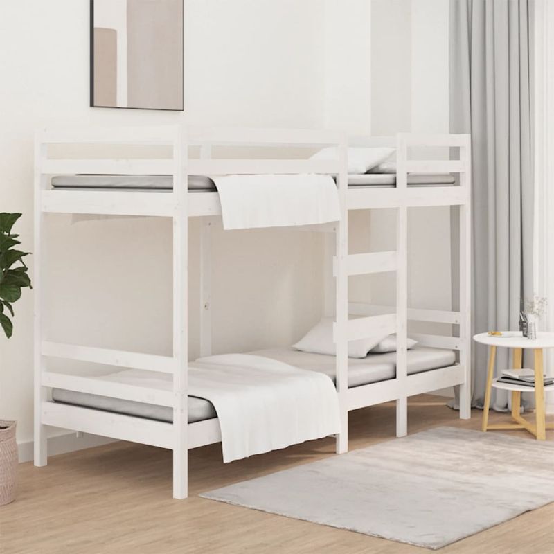Casa si Gradina - Mobilier - Paturi si accesorii - Paturi - Pat supraetajat, alb, 90x200 cm, lemn masiv de pin - Infinity.ro