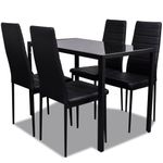 Casa si Gradina - Mobilier - Seturi de mobilier - Seturi bucatarie - Set mobilier de bucatarie, 5 piese, negru - Infinity.ro