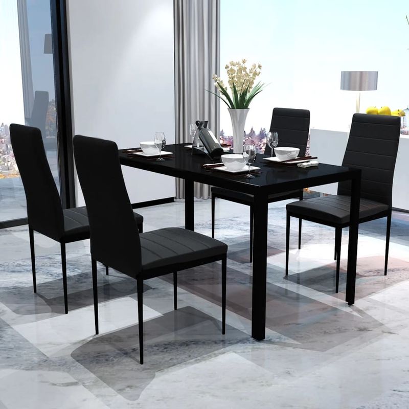 Casa si Gradina - Mobilier - Seturi de mobilier - Seturi bucatarie - Set mobilier de bucatarie, 5 piese, negru - Infinity.ro