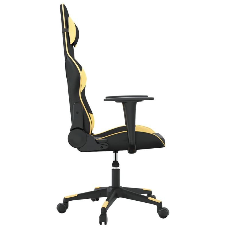 PC, gaming si accesorii - Gaming - Accesorii gaming - Scaune gaming - Scaun de jocuri, negru si auriu, piele ecologica - Infinity.ro