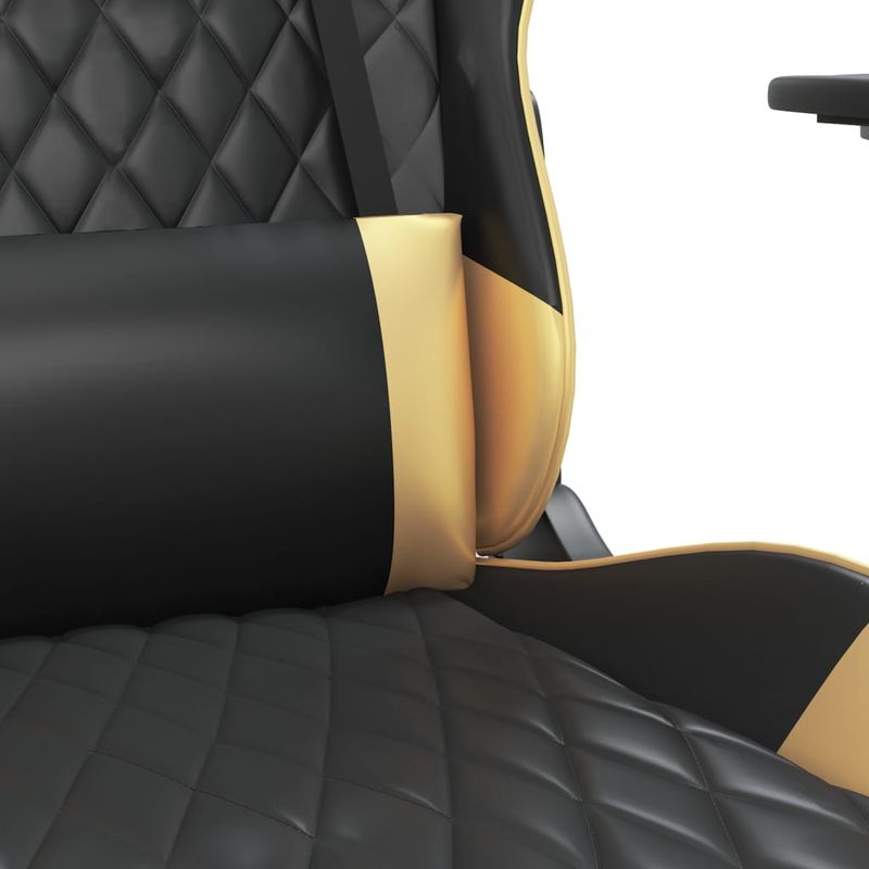 PC, gaming si accesorii - Gaming - Accesorii gaming - Scaune gaming - Scaun de jocuri, negru si auriu, piele ecologica - Infinity.ro
