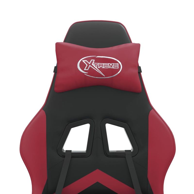 Casa si Gradina - Mobilier - Scaune si fotolii - Scaune - Scaun de gaming pivotant, negru si rosu vin, piele ecologica - Infinity.ro