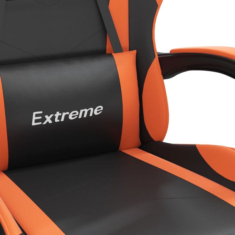PC, gaming si accesorii - Gaming - Accesorii gaming - Scaune gaming - Scaun de jocuri, negru si oranj, piele ecologica - Infinity.ro