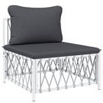 Casa si Gradina - Gradina si terasa - Mobilier exterior - Seturi mobila gradina - Set mobilier de gradina, 5 piese, cu perne, alb, otel - Infinity.ro