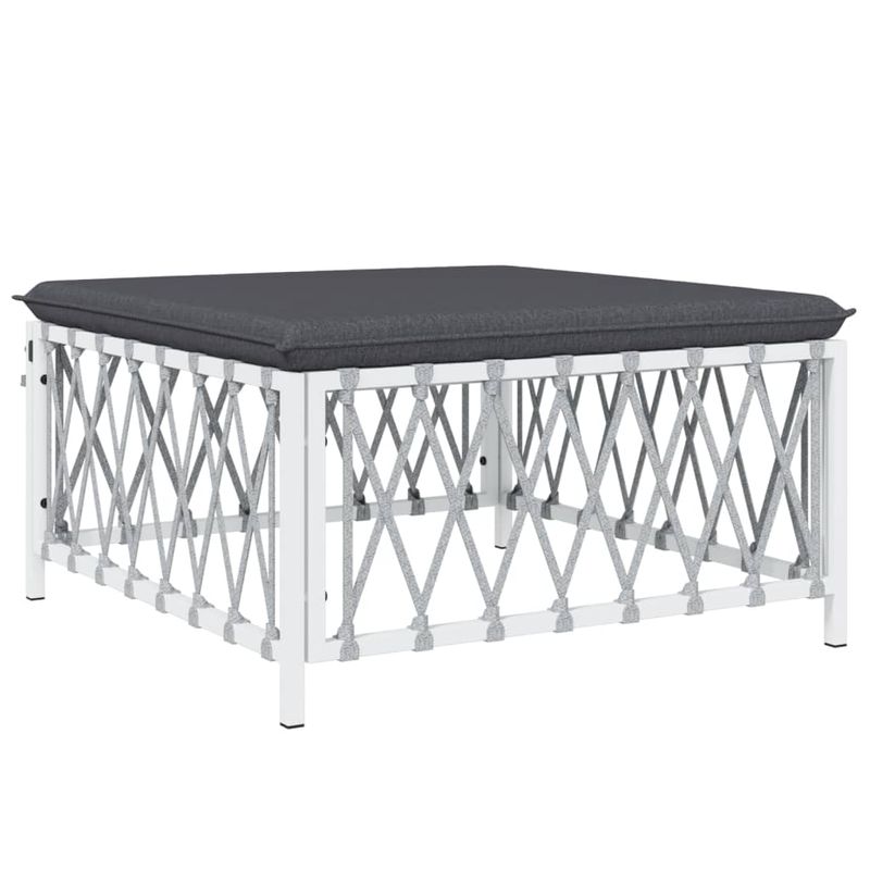 Casa si Gradina - Gradina si terasa - Mobilier exterior - Seturi mobila gradina - Set mobilier de gradina, 5 piese, cu perne, alb, otel - Infinity.ro