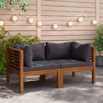 Casa si Gradina - Gradina si terasa - Mobilier exterior - Canapele si fotolii gradina - Canapele de colt, 2 buc., perne gri inchis, lemn masiv acacia - Infinity.ro