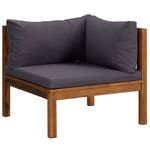 Casa si Gradina - Gradina si terasa - Mobilier exterior - Canapele si fotolii gradina - Canapele de colt, 2 buc., perne gri inchis, lemn masiv acacia - Infinity.ro