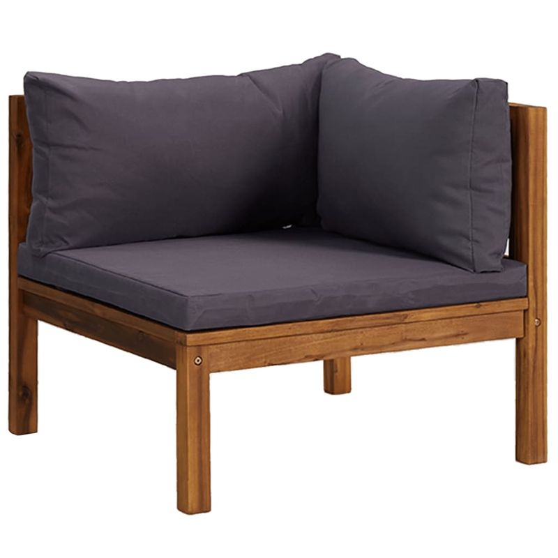 Casa si Gradina - Gradina si terasa - Mobilier exterior - Canapele si fotolii gradina - Canapele de colt, 2 buc., perne gri inchis, lemn masiv acacia - Infinity.ro