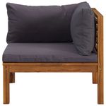 Casa si Gradina - Gradina si terasa - Mobilier exterior - Canapele si fotolii gradina - Canapele de colt, 2 buc., perne gri inchis, lemn masiv acacia - Infinity.ro