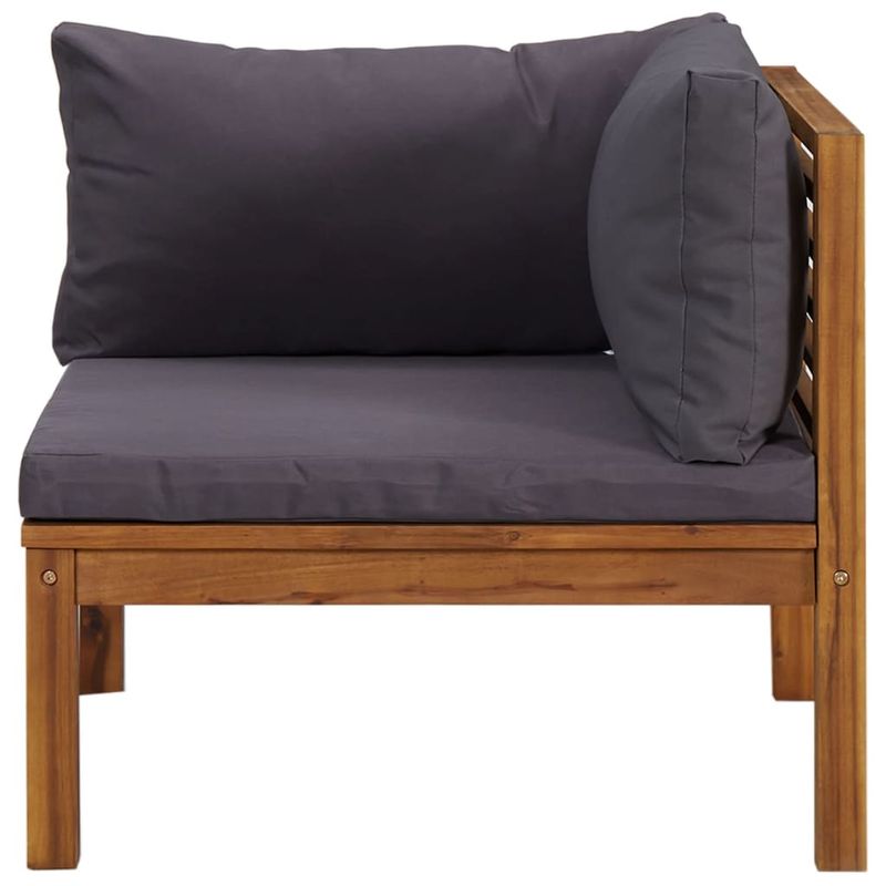 Casa si Gradina - Gradina si terasa - Mobilier exterior - Canapele si fotolii gradina - Canapele de colt, 2 buc., perne gri inchis, lemn masiv acacia - Infinity.ro