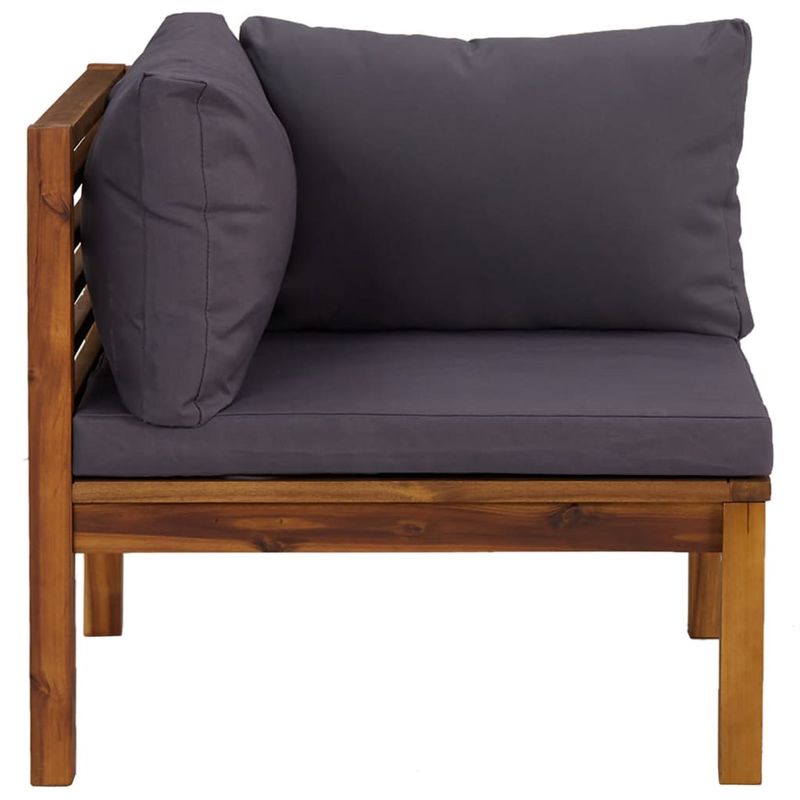Casa si Gradina - Gradina si terasa - Mobilier exterior - Canapele si fotolii gradina - Canapele de colt, 2 buc., perne gri inchis, lemn masiv acacia - Infinity.ro
