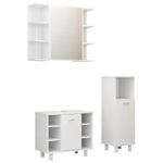 Casa si Gradina - Mobilier - Seturi de mobilier - Seturi baie - Set mobilier de baie, 3 piese, alb, lemn prelucrat - Infinity.ro