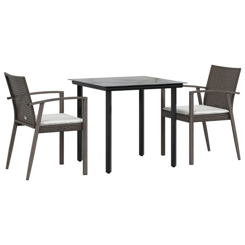 Casa si Gradina - Gradina si terasa - Mobilier exterior - Seturi mobila gradina - Set mobilier de gradina cu perne, 3 piese, poliratan si otel - Infinity.ro