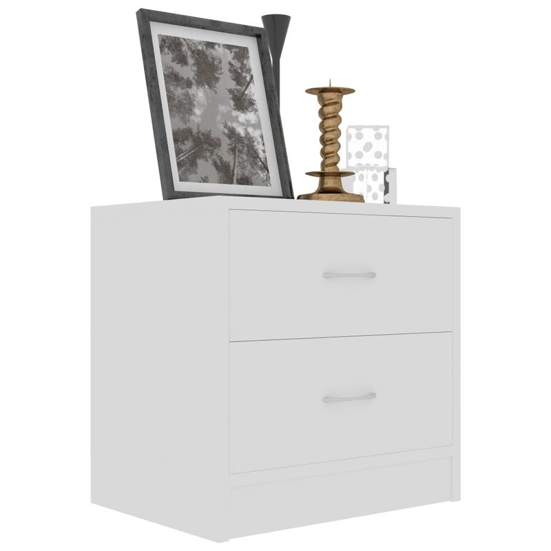 Casa si Gradina - Mobilier - Comode si corpuri - Noptiere - Noptiera, 2 buc., alb, 40 x 30 x 40 cm, PAL - Infinity.ro
