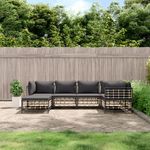Casa si Gradina - Gradina si terasa - Mobilier exterior - Canapele si fotolii gradina - Set sezlonguri de gradina 6 piese cu perne, antracit, poliratan - Infinity.ro