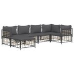 Casa si Gradina - Gradina si terasa - Mobilier exterior - Canapele si fotolii gradina - Set sezlonguri de gradina 6 piese cu perne, antracit, poliratan - Infinity.ro