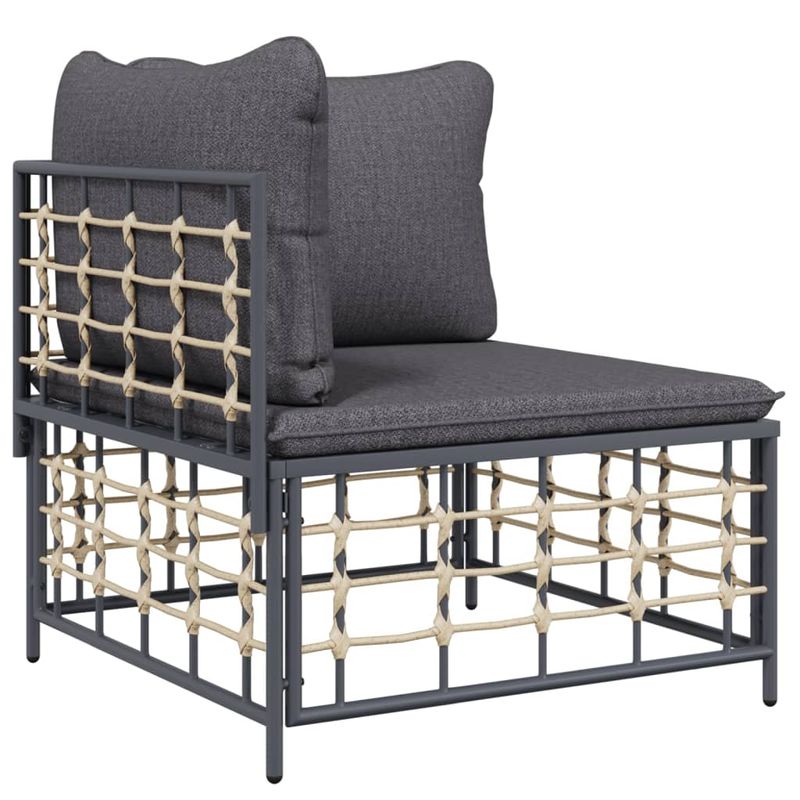 Casa si Gradina - Gradina si terasa - Mobilier exterior - Canapele si fotolii gradina - Set sezlonguri de gradina 6 piese cu perne, antracit, poliratan - Infinity.ro
