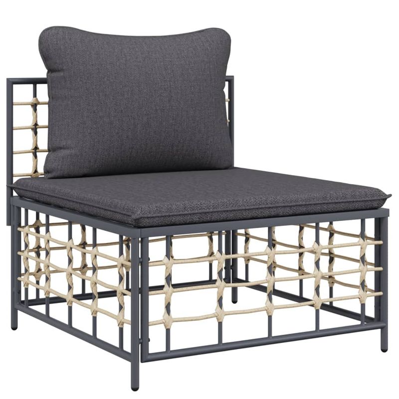 Casa si Gradina - Gradina si terasa - Mobilier exterior - Canapele si fotolii gradina - Set sezlonguri de gradina 6 piese cu perne, antracit, poliratan - Infinity.ro