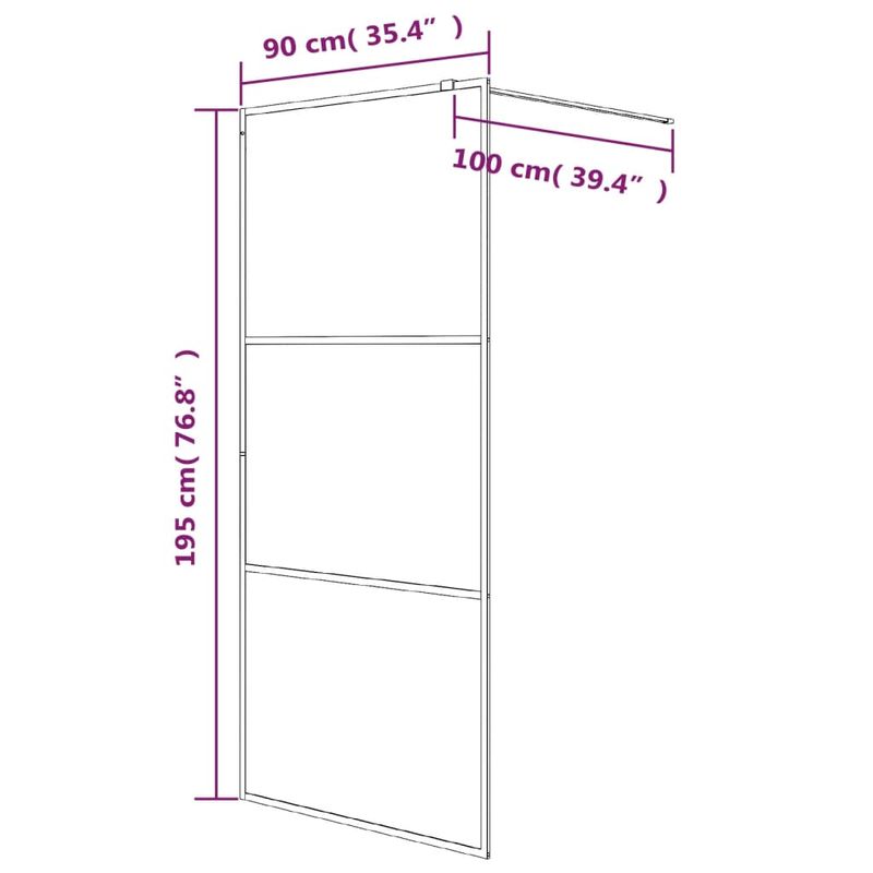 Casa si Gradina - Sanitare - Cazi si cabine de dus - Paravane si usi - Paravan de dus walk-in negru 90x195 cm sticla ESG transparenta - Infinity.ro