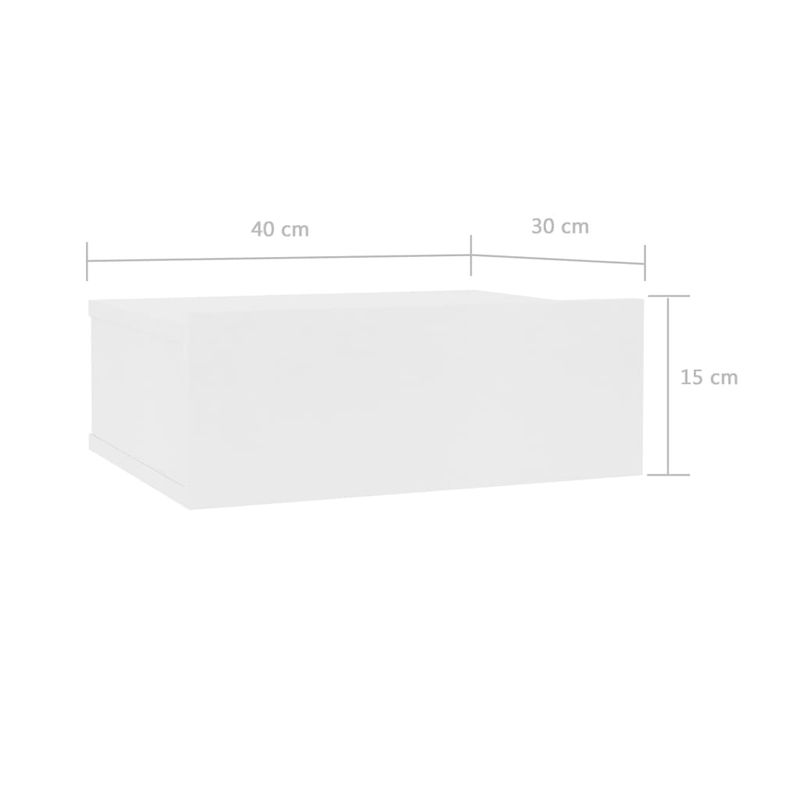 Casa si Gradina - Mobilier - Comode si corpuri - Noptiere - Noptiera suspendata, 2 buc., alb, 40x30x15 cm, PAL - Infinity.ro