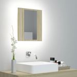 Casa si Gradina - Mobilier - Comode si corpuri - Masute de toaleta - Dulap de baie cu oglinda & LED, stejar Sonoma, 40x12x45 acril - Infinity.ro