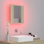 Casa si Gradina - Mobilier - Comode si corpuri - Masute de toaleta - Dulap de baie cu oglinda & LED, stejar Sonoma, 40x12x45 acril - Infinity.ro
