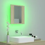 Casa si Gradina - Mobilier - Comode si corpuri - Masute de toaleta - Dulap de baie cu oglinda & LED, stejar Sonoma, 40x12x45 acril - Infinity.ro
