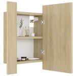 Casa si Gradina - Mobilier - Comode si corpuri - Masute de toaleta - Dulap de baie cu oglinda & LED, stejar Sonoma, 40x12x45 acril - Infinity.ro