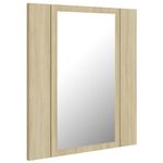 Casa si Gradina - Mobilier - Comode si corpuri - Masute de toaleta - Dulap de baie cu oglinda & LED, stejar Sonoma, 40x12x45 acril - Infinity.ro