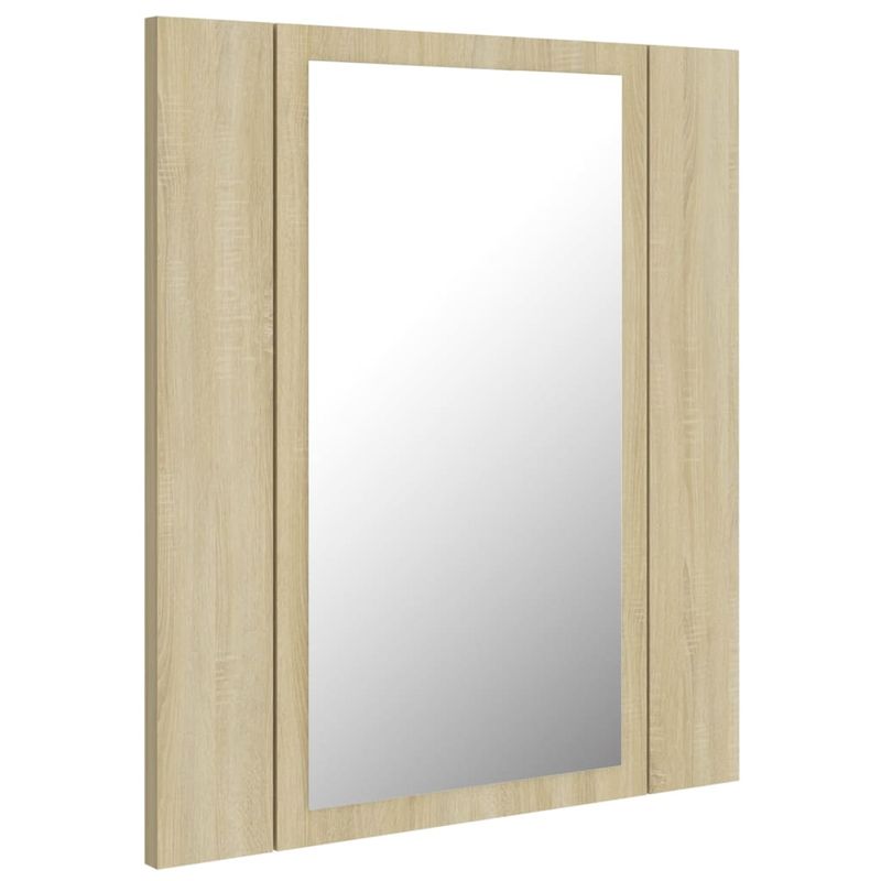 Casa si Gradina - Mobilier - Comode si corpuri - Masute de toaleta - Dulap de baie cu oglinda & LED, stejar Sonoma, 40x12x45 acril - Infinity.ro