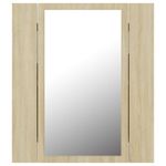 Casa si Gradina - Mobilier - Comode si corpuri - Masute de toaleta - Dulap de baie cu oglinda & LED, stejar Sonoma, 40x12x45 acril - Infinity.ro