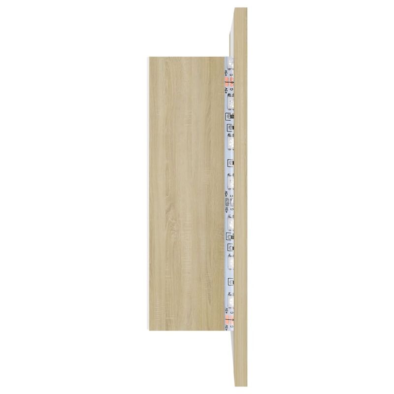 Casa si Gradina - Mobilier - Comode si corpuri - Masute de toaleta - Dulap de baie cu oglinda & LED, stejar Sonoma, 40x12x45 acril - Infinity.ro