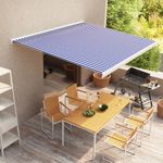Casa si Gradina - Gradina si terasa - Umbrele si pavilioane - Umbrele - Copertina manuala tip caseta, 350 x 250 cm, albastru și alb, mărime 500x300 cm, model with white frame - Infinity.ro