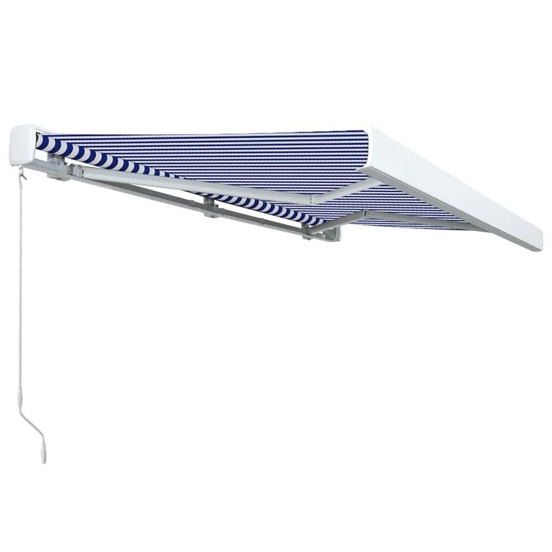 Casa si Gradina - Gradina si terasa - Umbrele si pavilioane - Umbrele - Copertina manuala tip caseta, 350 x 250 cm, albastru și alb, mărime 500x300 cm, model with white frame - Infinity.ro