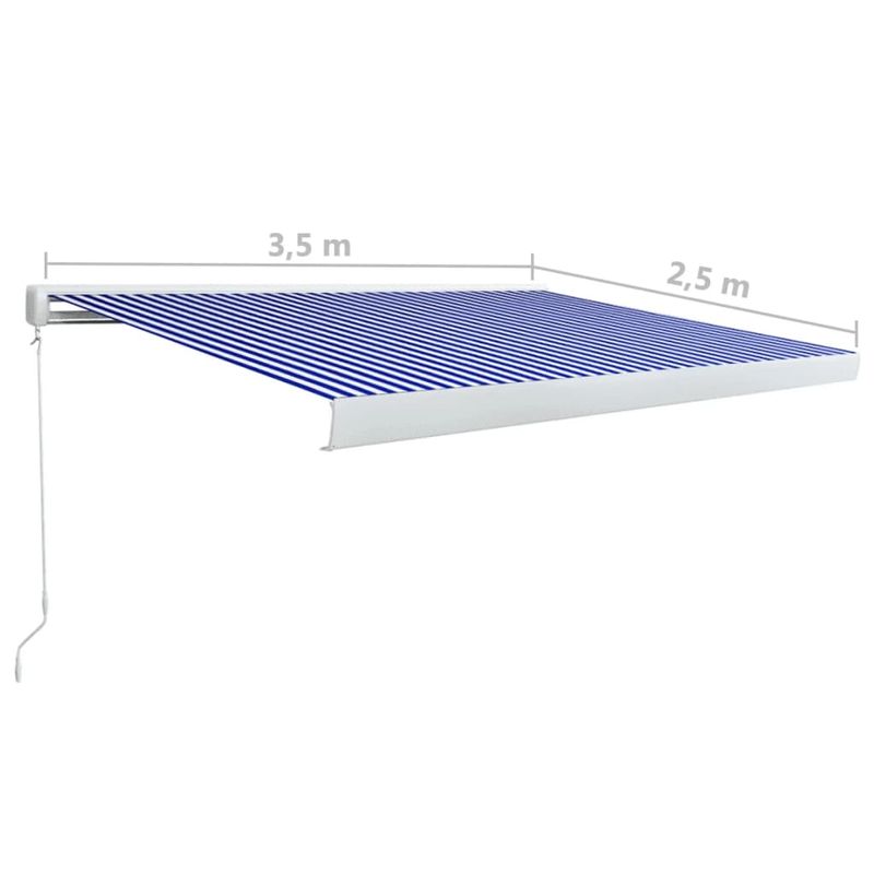 Casa si Gradina - Gradina si terasa - Umbrele si pavilioane - Umbrele - Copertina manuala tip caseta, 350 x 250 cm, albastru și alb, mărime 500x300 cm, model with white frame - Infinity.ro