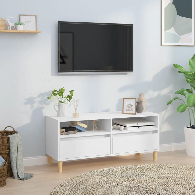 Casa si Gradina - Mobilier - Comode si corpuri - Comode - Comoda TV, alb, 100x34,5x44,5 cm, lemn prelucrat - Infinity.ro