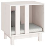 Petshop - Accesorii petshop - Culcusuri si custi - Custi interior si exterior - Casa pentru caini, alb, 50x40x52 cm, lemn masiv de pin - Infinity.ro